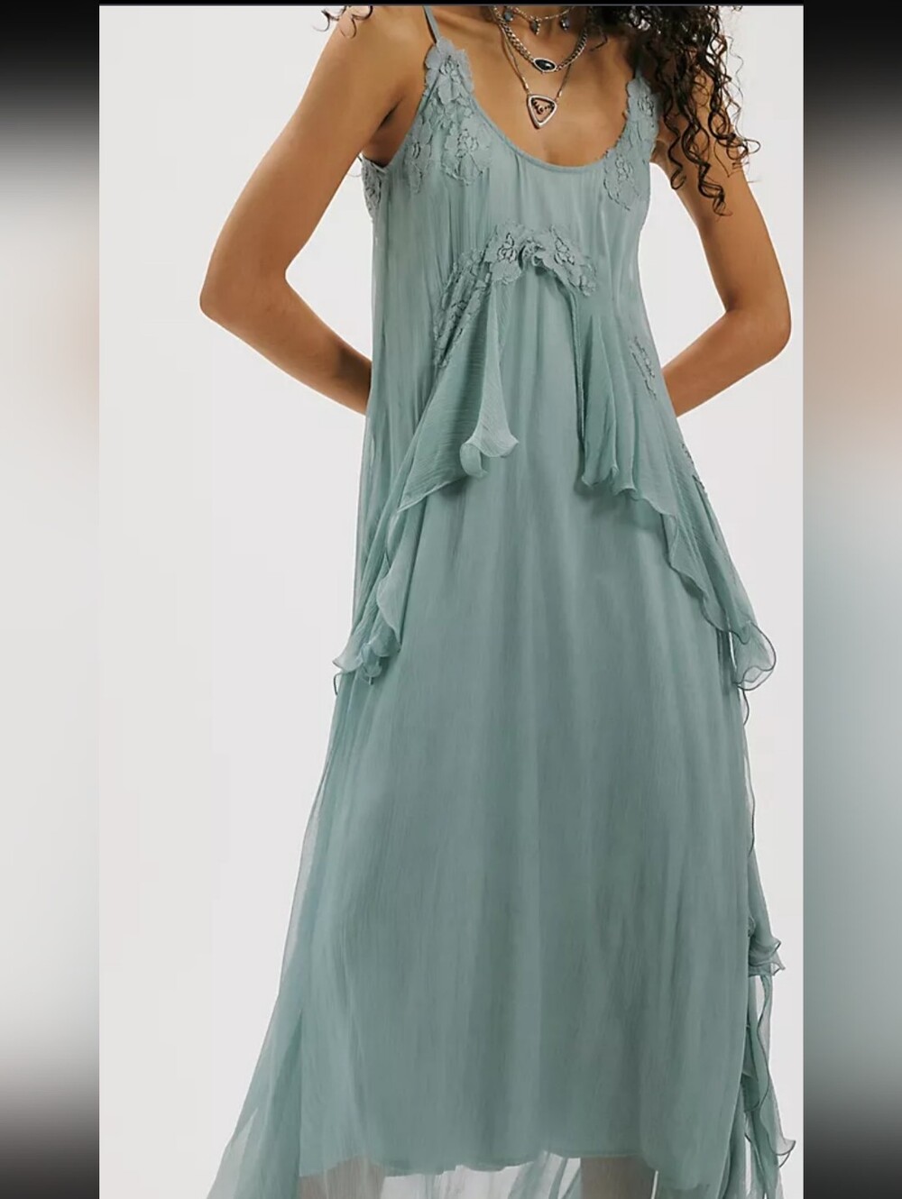 Women's Sage Green Sleeveless Maxi Dress